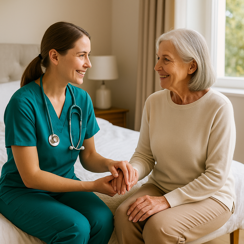 Nurse providing care at home